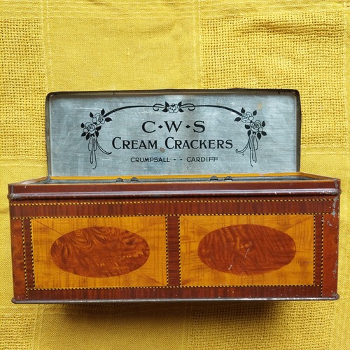 Vintage cream cracker tin with - vintage,